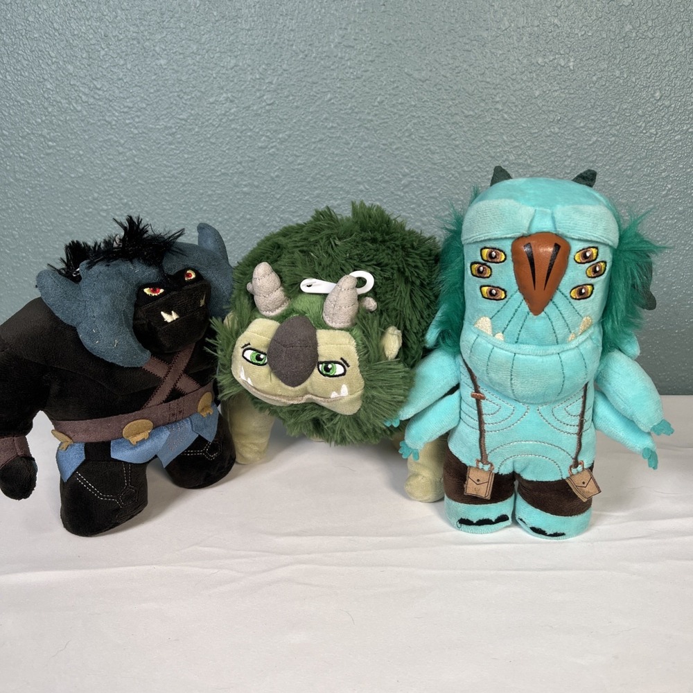 New- FUNKO Netflix Troll Hunters Set of 3 Plushies Argh, Blinky, Bular